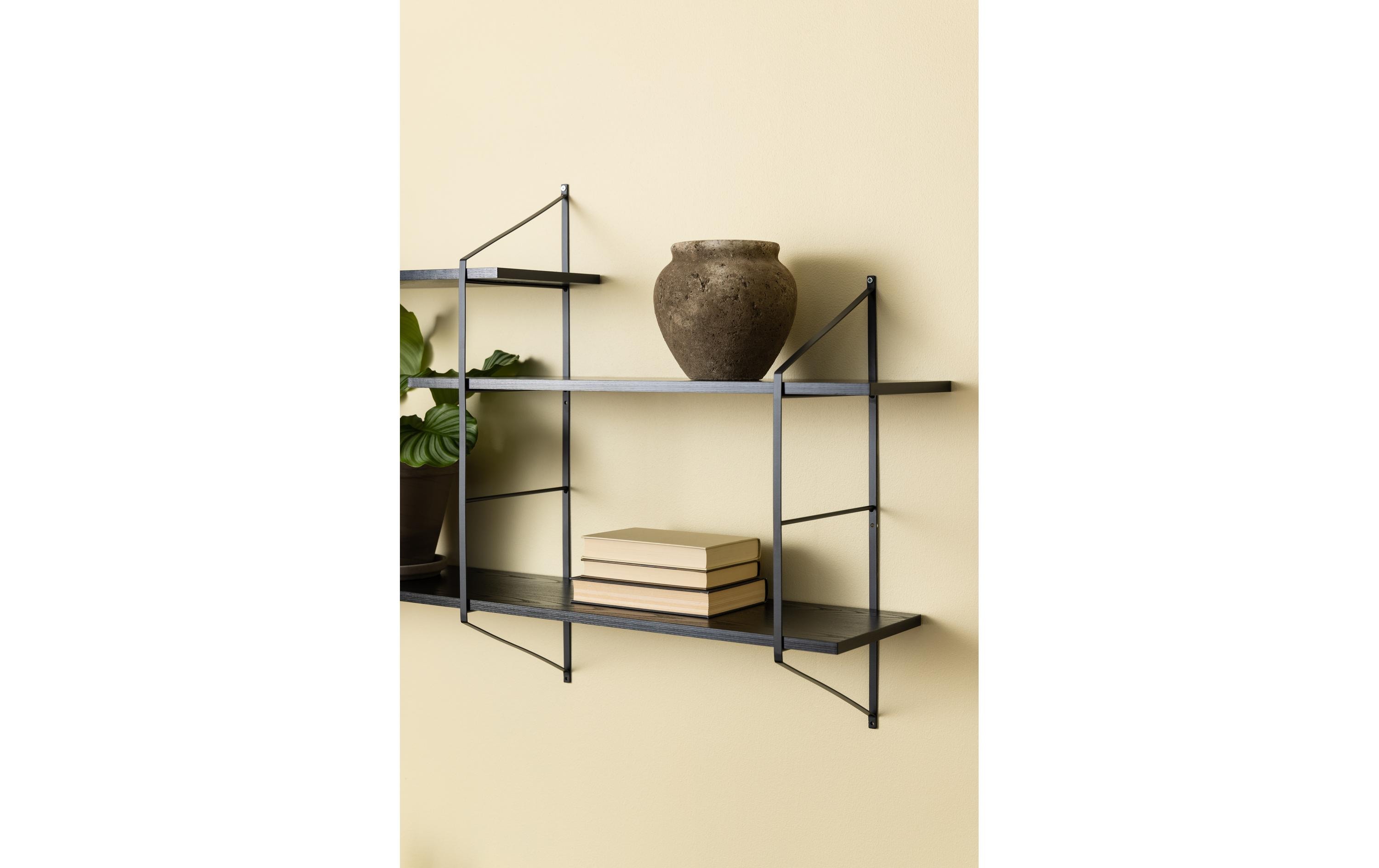 AC Design Wandregal Belfast 191 x 25,5 x 79 cm, Schwarz