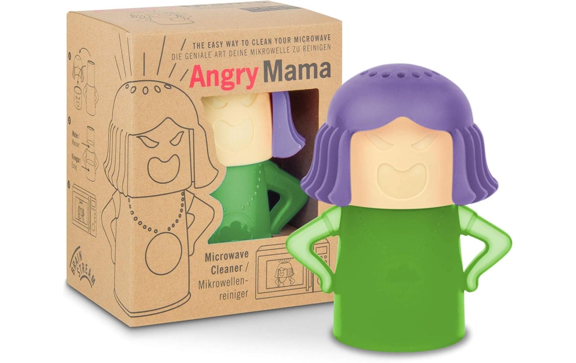 PiepEi Mikrowellenreiniger Angry Mama, Lila / Grün