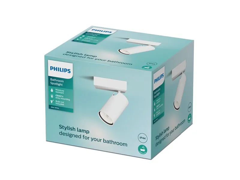 Philips Aufbauspot Idris GU10, IP44 Weiss, ohne Leuchtmittel Philips Aufbauspot Idris GU10, IP44 Weiss, ohne Leuchtmittel