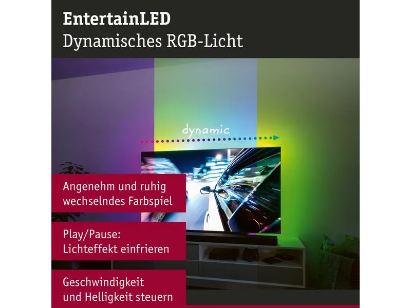 Paulmann EntertainLED USB Strip TV-Beleuchtung RGB+, 75 Paulmann EntertainLED USB Strip TV-Beleuchtung RGB+, 75