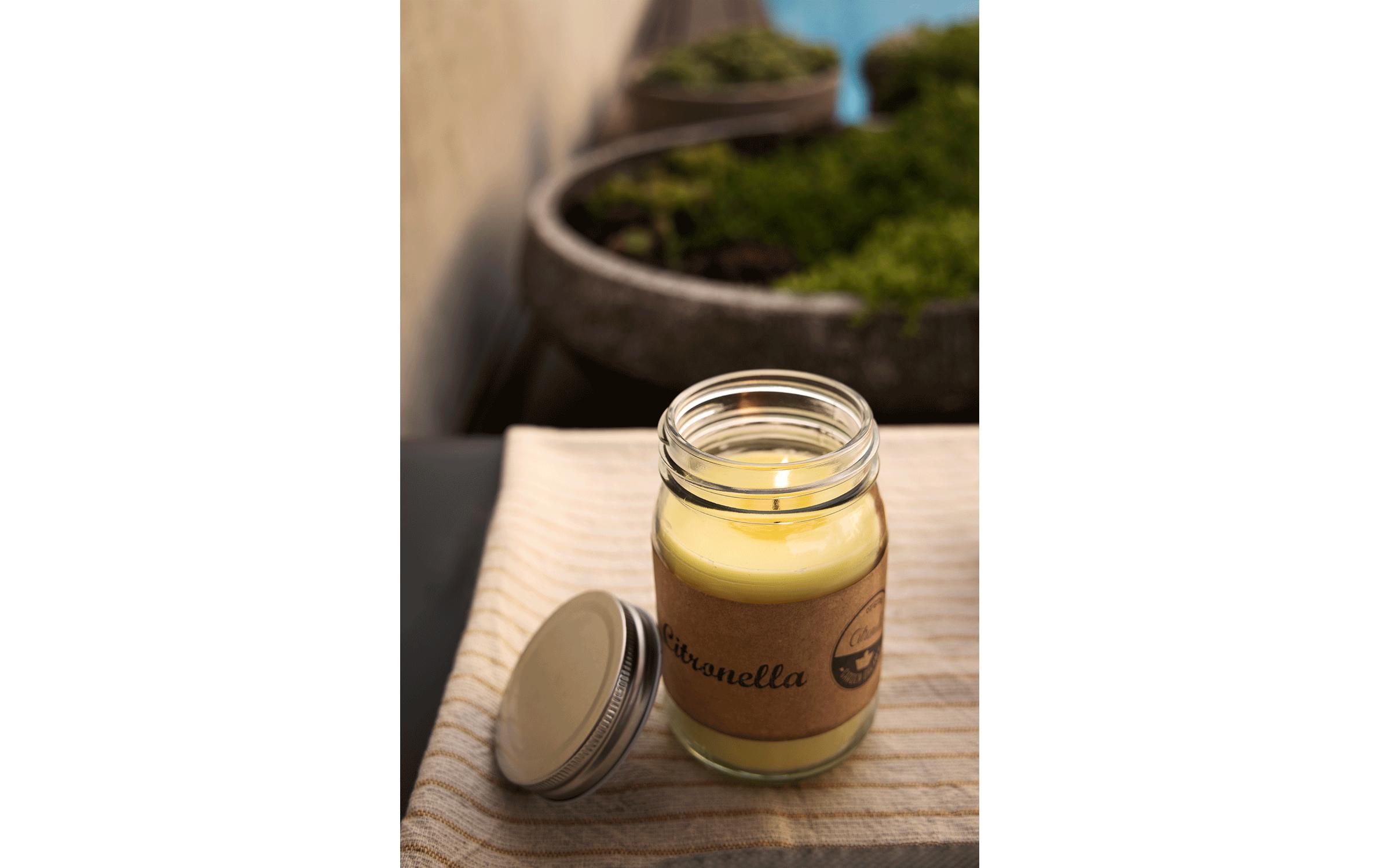 balthasar Gartenkerze Citronella Jar Gelb