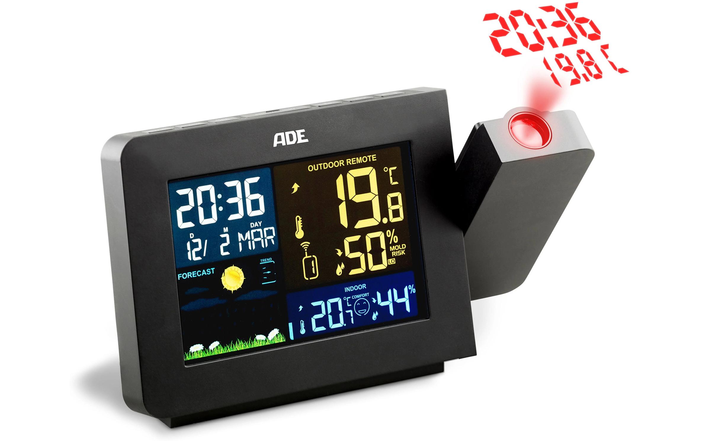 ADE Wetterstation mit Funk-Aussensensor Schwarz