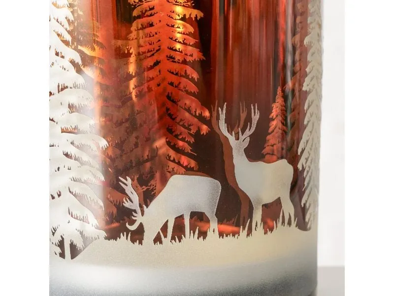 Boltze Weihnachtswindlicht Lorel Glas, 12.5 x 10 cm