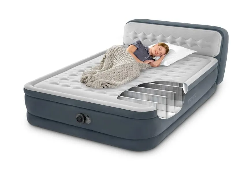 Intex Luftbett Dura Beam mit Headboard Queen 152 x 236 x 46 cm