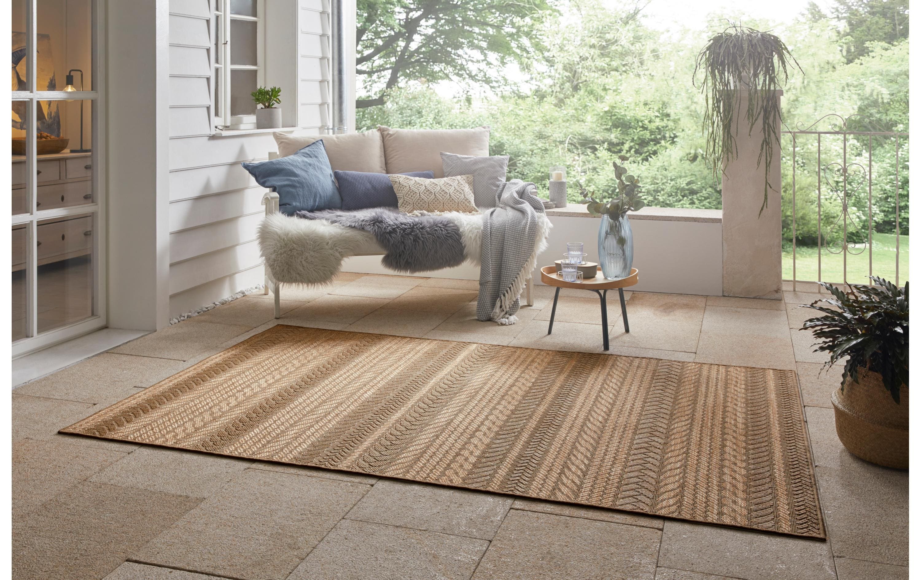 Hanse Home Granado In- & Outdoor Teppich 80 x 150 cm, Braun/Beige
