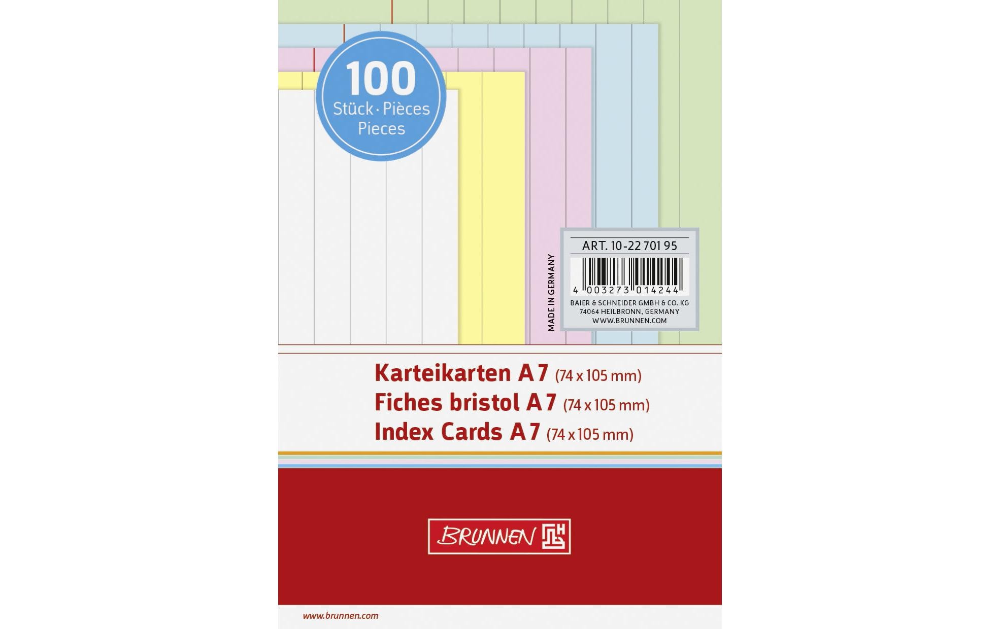 Brunnen Karteikarten A7 Liniert