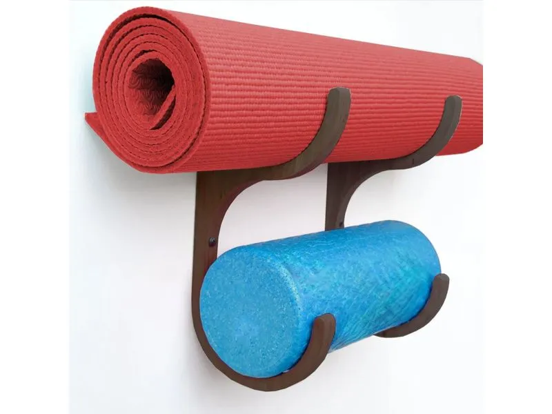 Woody Fashion Fitnessmatten-Wandhalterung Schwarz