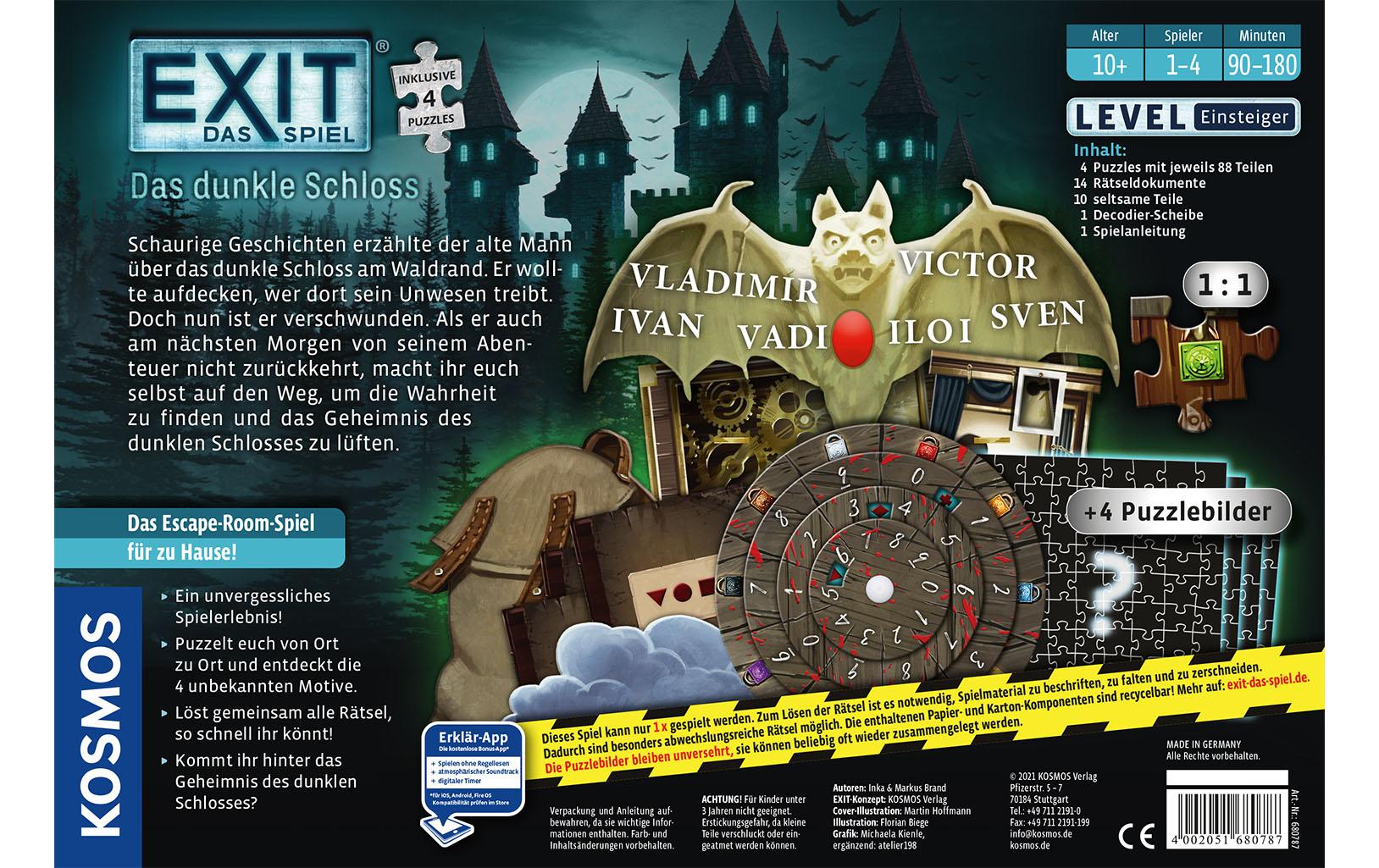 Kosmos Kennerspiel EXIT & Puzzle: Das dunkle Schloss -DE- Kosmos Kennerspiel EXIT & Puzzle: Das dunkle Schloss -DE-