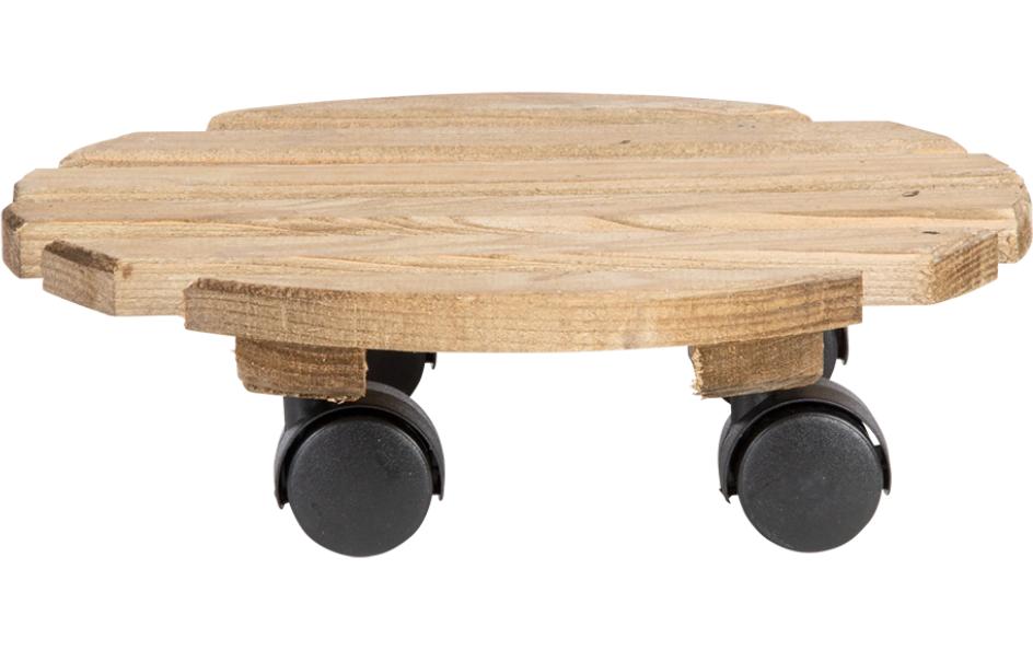 Esschert Design Rolleruntersetzer Rund L Braun