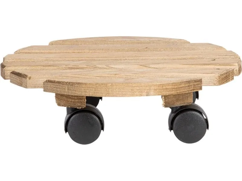 Esschert Design Rolleruntersetzer Rund L Braun