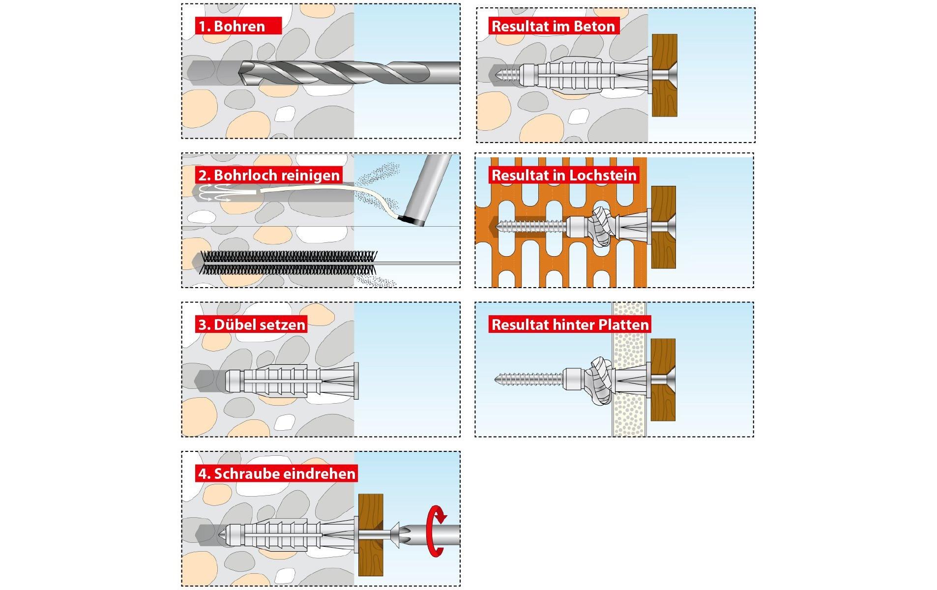 Tox-Dübel Allzweckdübel Trika 5x31 mm, inkl. Schraube 10 Stück Tox-Dübel Allzweckdübel Trika 5x31 mm, inkl. Schraube 10 Stück