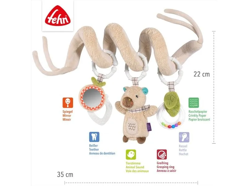 fehn Activity-Spirale Capybara, Beige / Braun, 35 cm