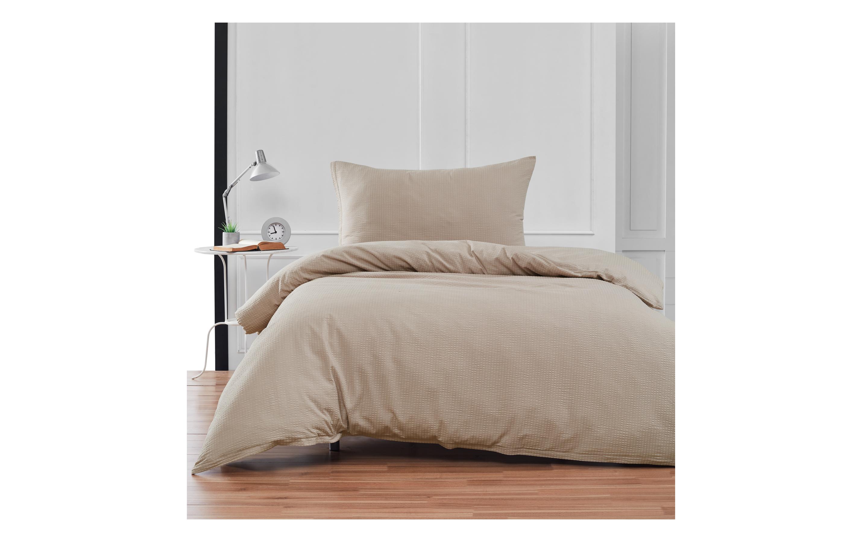 Flair Bettwäschegarnitur Seersucker Taupe
