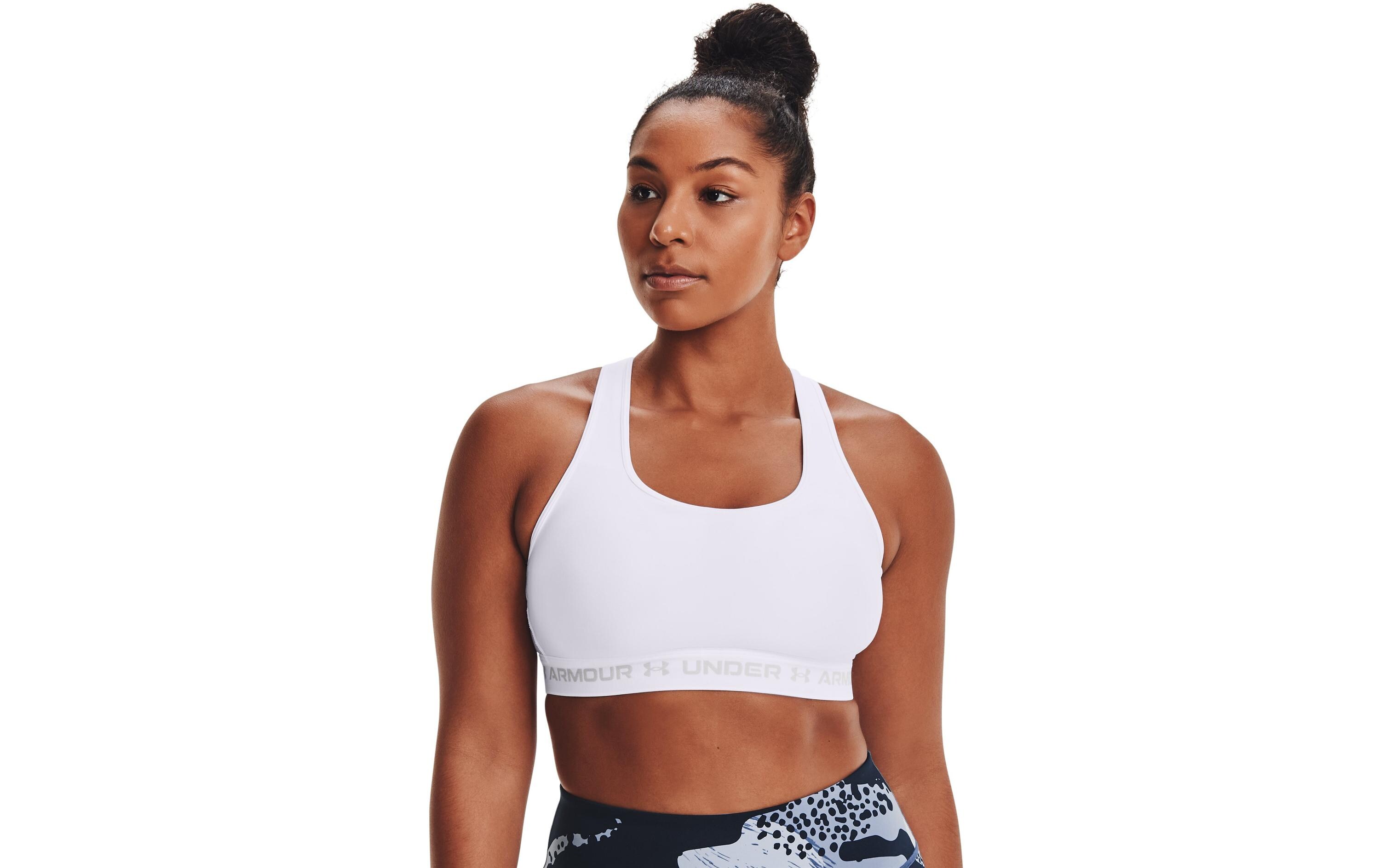 UNDER ARMOUR Sport-BH Crossback Mid Weiss, XS
