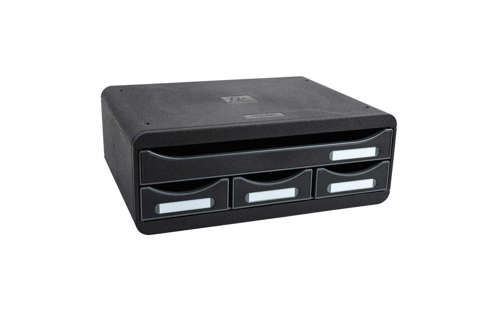 Exacompta Schubladenbox Toolbox mini 4 Schubladen, Schwarz
