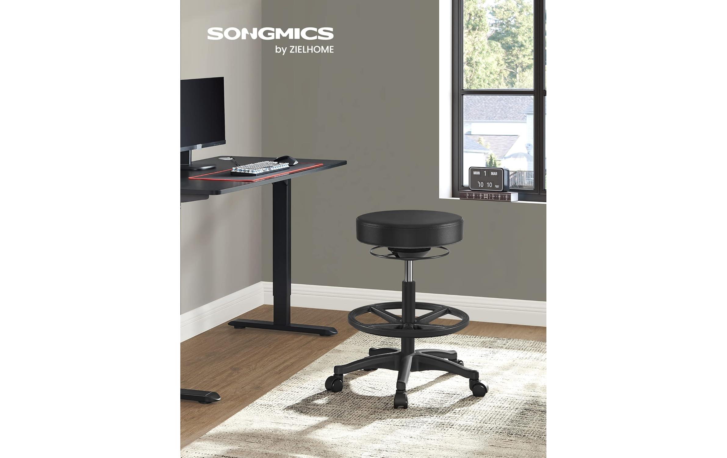 Songmics Hochsitz-Arbeitshocker Schwarz, 81 cm