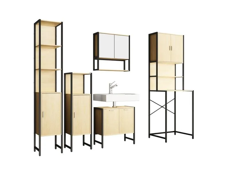 VCM Badezimmerregal Edino 33 x 114 cm, Braun VCM Badezimmerregal Edino 33 x 114 cm, Braun