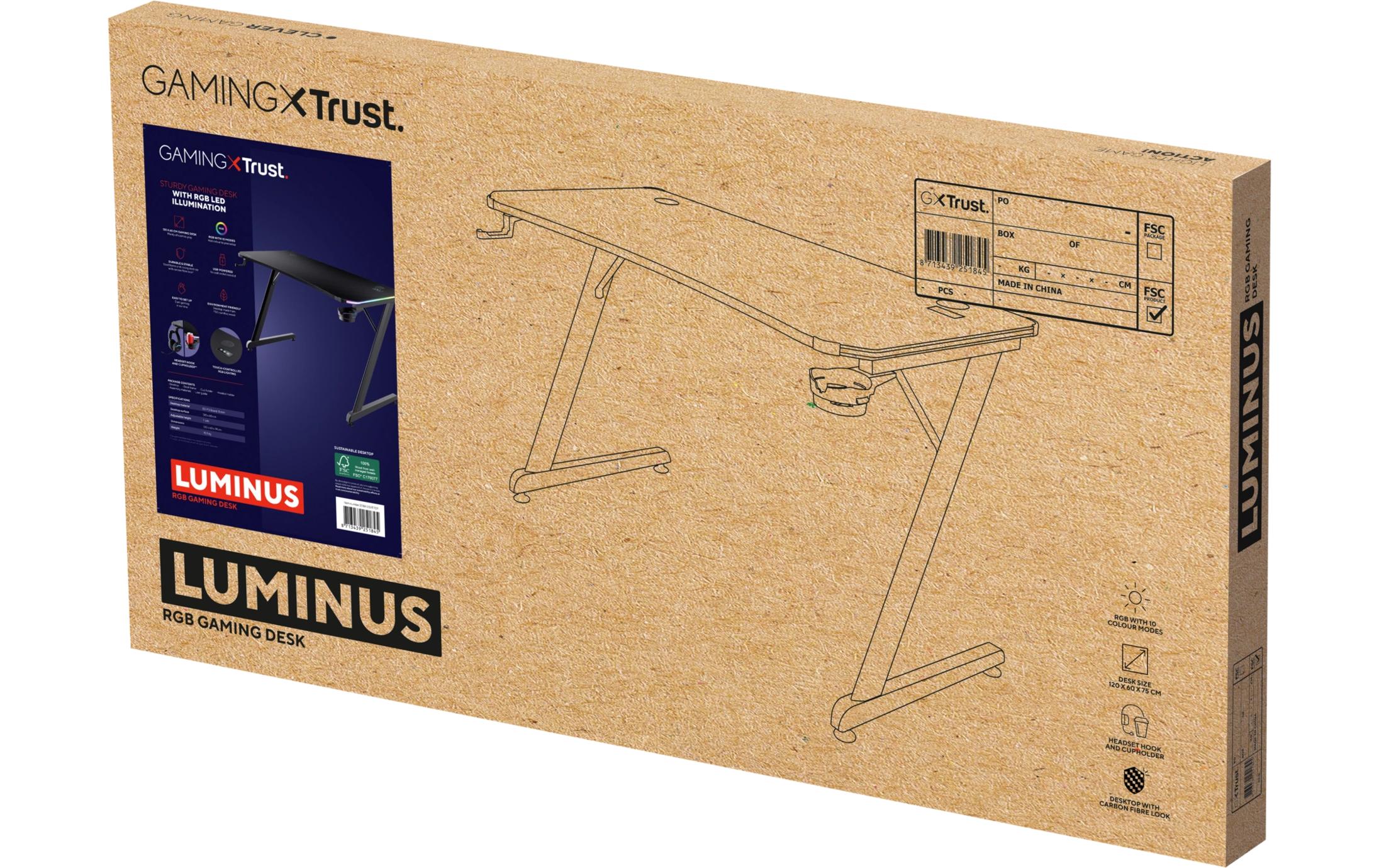 Trust Gaming Tisch GXT 709 Luminus RGB Schwarz