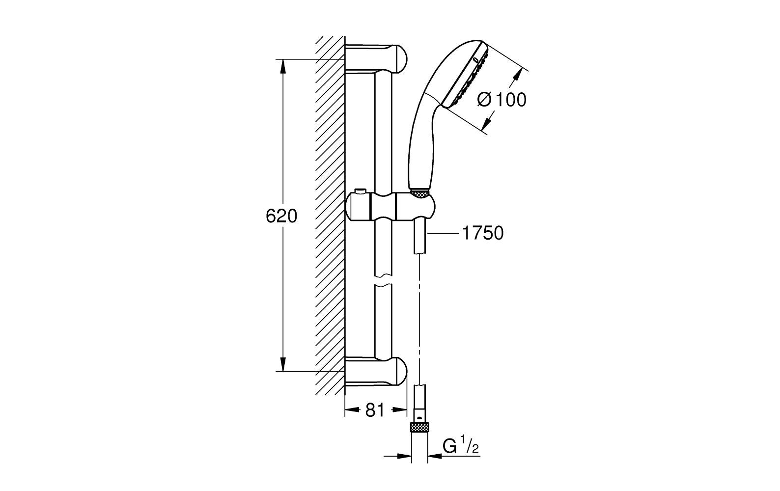 GROHE Duschgleitstange Tempesta 100 GROHE Duschgleitstange Tempesta 100