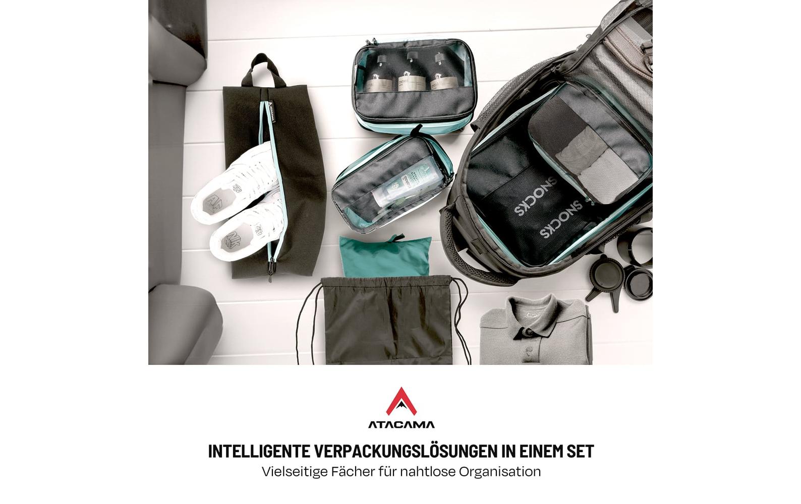 Atacama Premium Kompressions Packwürfel - 6er-Set Schwarz