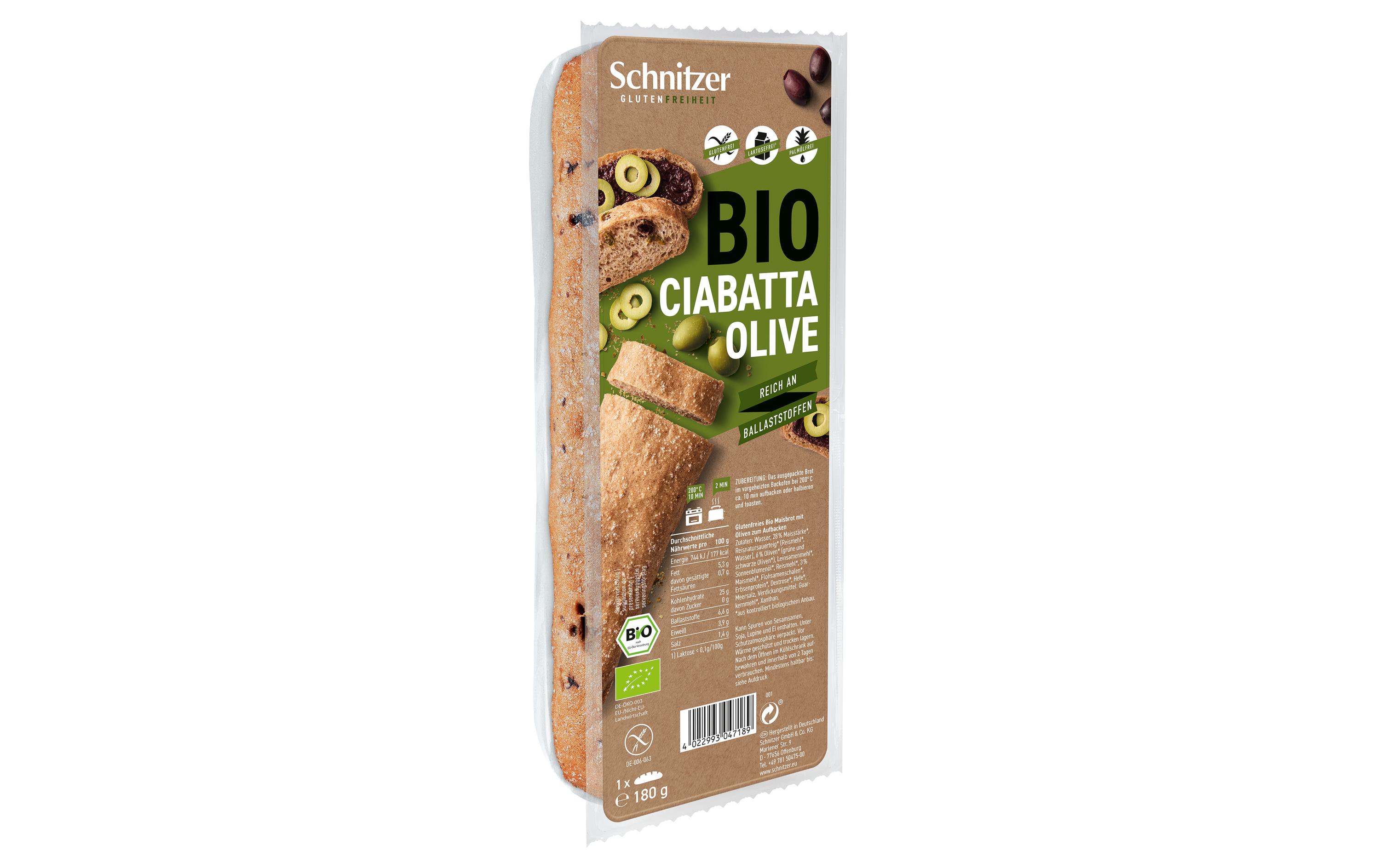 Schnitzer Bio Ciabatta Olive glutenfrei 180 g