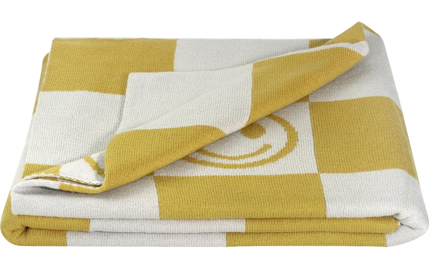 Kindsgut Kuscheldecke Smiley Senf