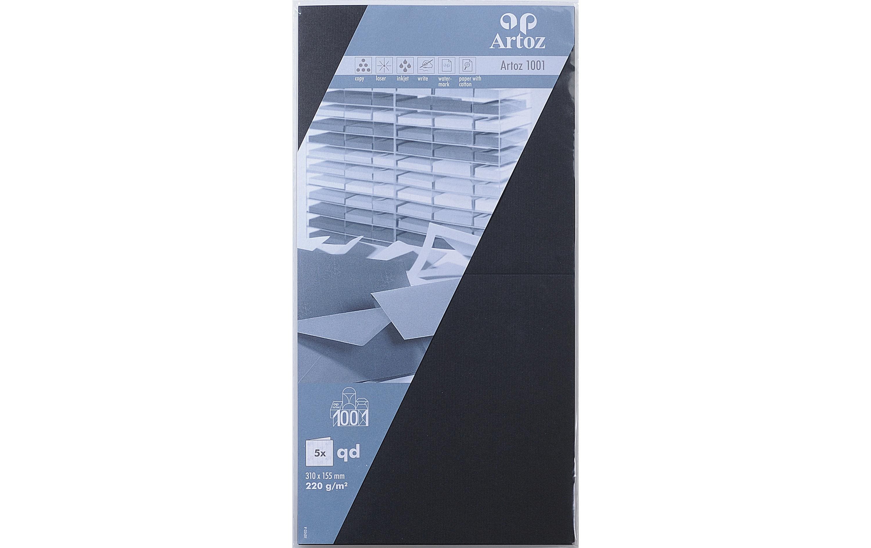 Artoz Blankokarte 1001, 15.5 x 15.5 cm, 5 Blatt, Schwarz Artoz Blankokarte 1001, 15.5 x 15.5 cm, 5 Blatt, Schwarz