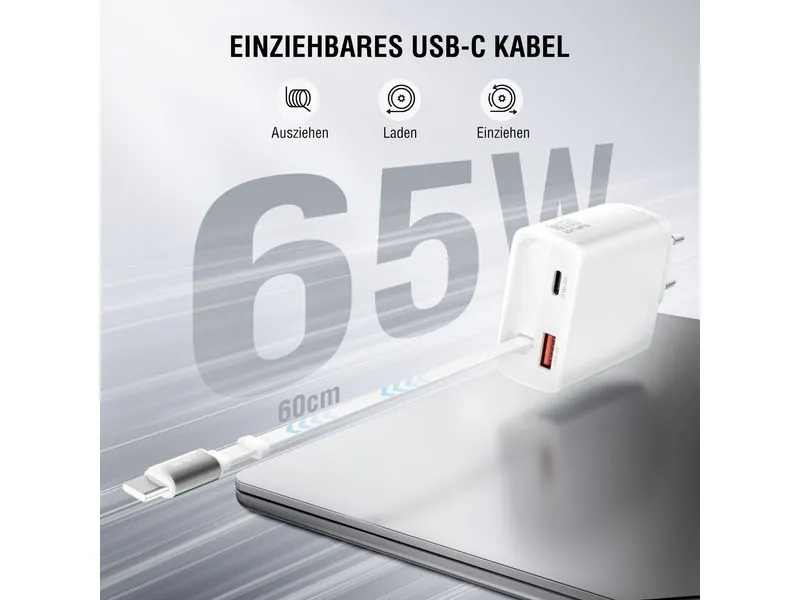4smarts USB-Wandladegerät PDPlug Slim 65W GaN Jojo Weiss