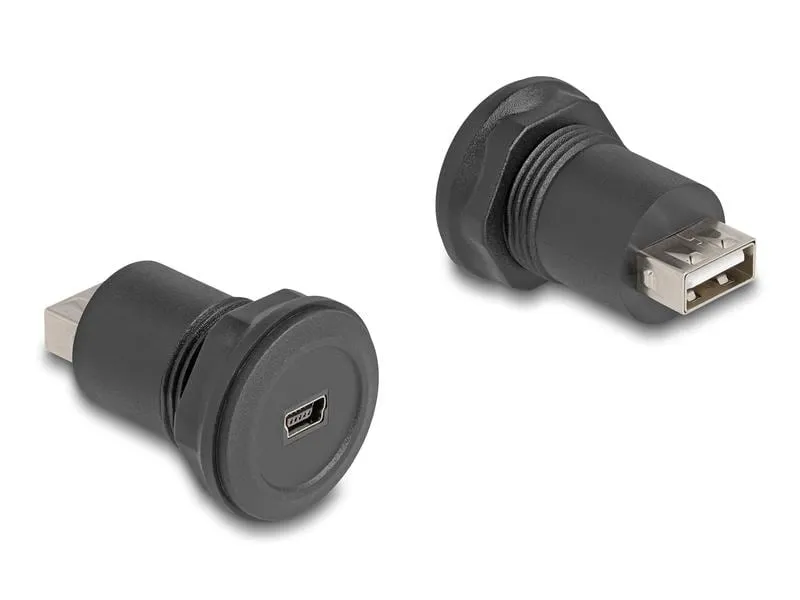 Delock USB 2.0 Mini-B zu USB 2.0 Typ-A Einbaubuchse Delock USB 2.0 Mini-B zu USB 2.0 Typ-A Einbaubuchse