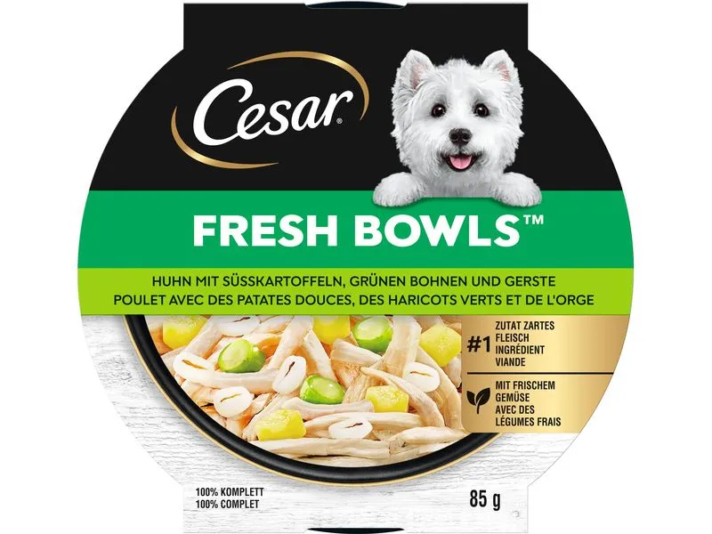 Cesar Nassfutter Fresh Bowls Huhn, Süsskartoffeln 10 x 85 g Cesar Nassfutter Fresh Bowls Huhn, Süsskartoffeln 10 x 85 g