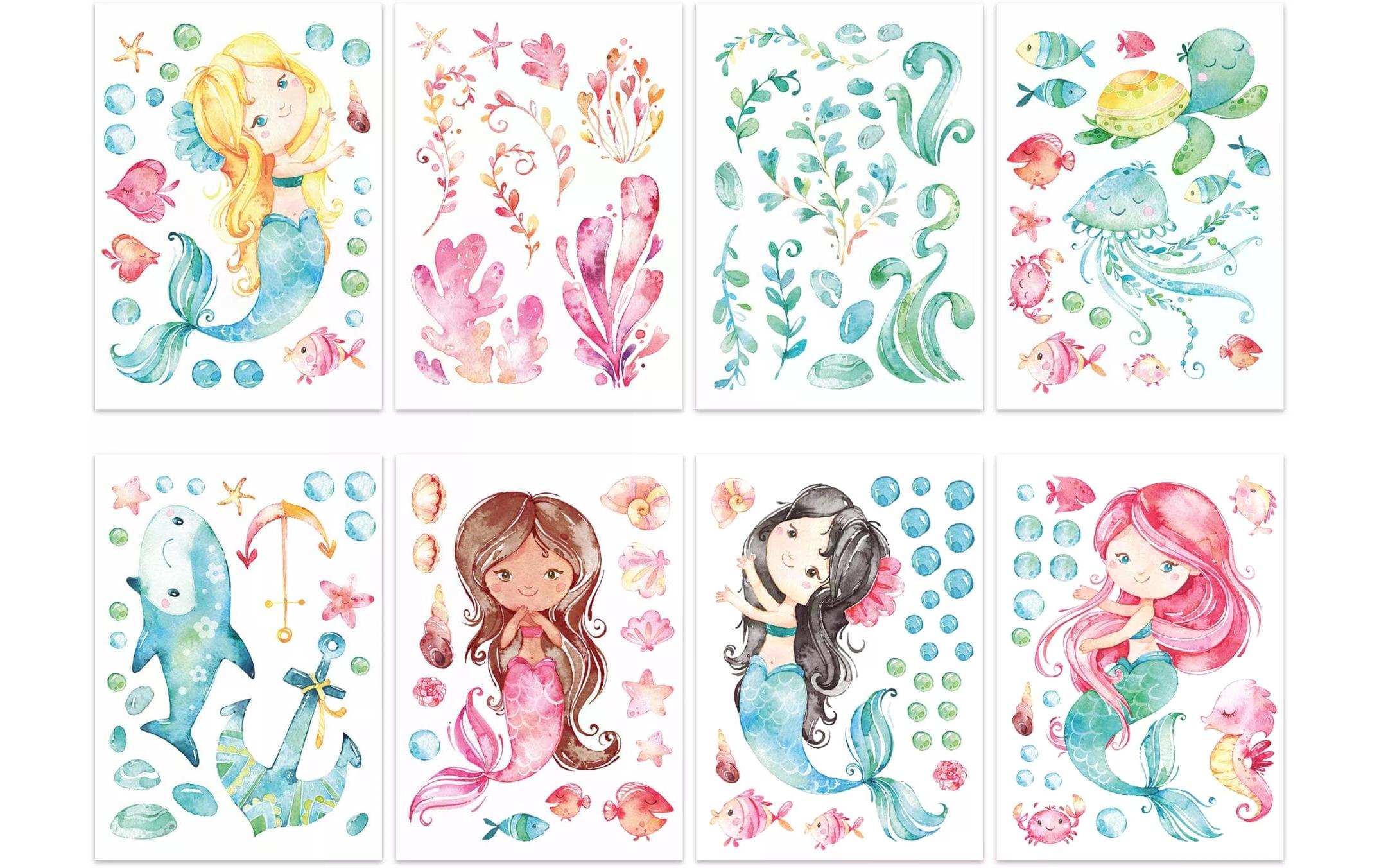 Papierdrachen Wandtattoo-Set Meerjungfrau Papierdrachen Wandtattoo-Set Meerjungfrau