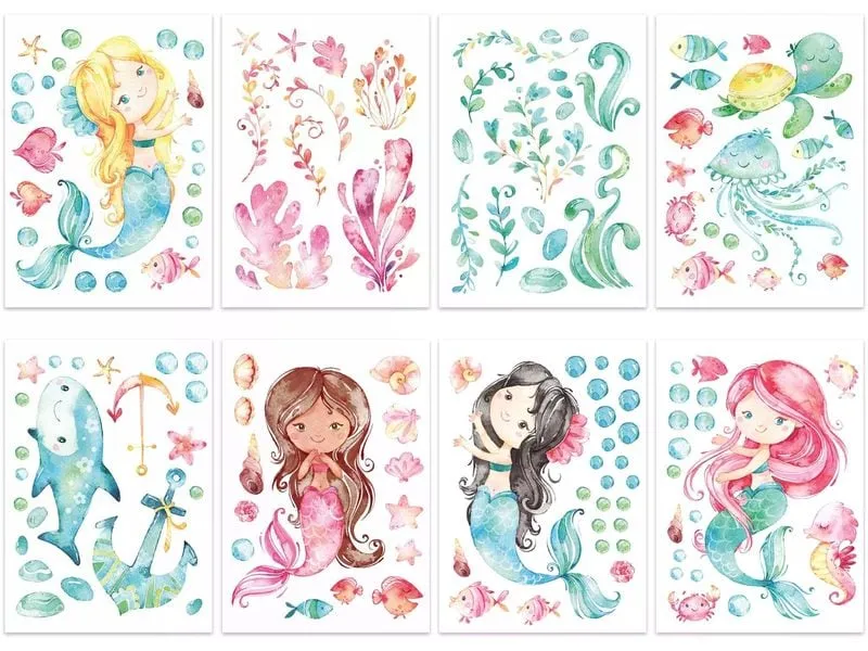 Papierdrachen Wandtattoo-Set Meerjungfrau Papierdrachen Wandtattoo-Set Meerjungfrau