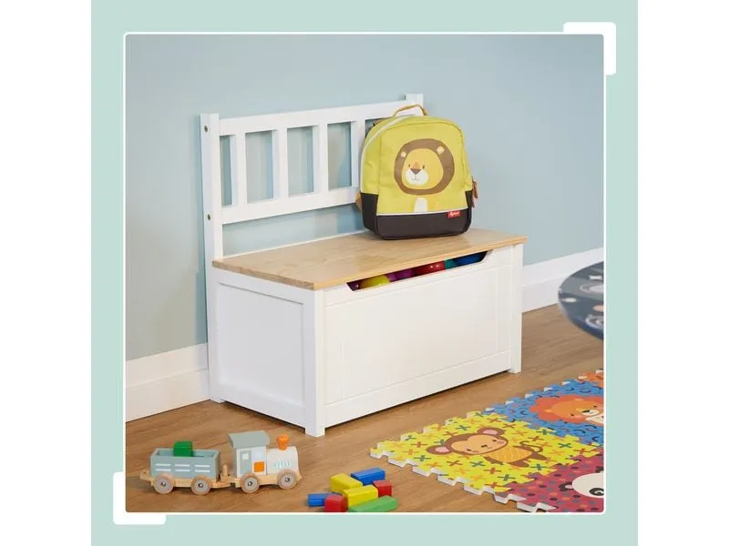relaxdays Kindersitzbank Hellbraun; Weiss relaxdays Kindersitzbank Hellbraun; Weiss
