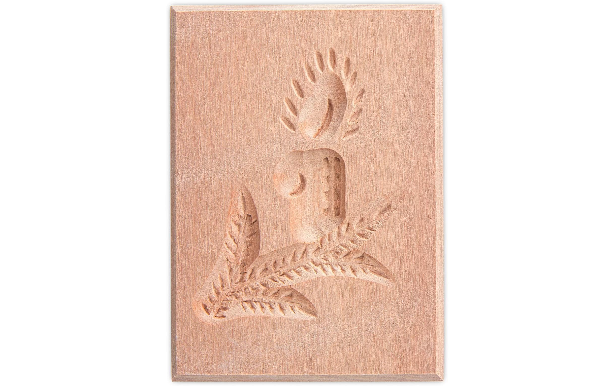 Städter Springerle-Model Zweig mit Kerze 5.5 x 8 cm