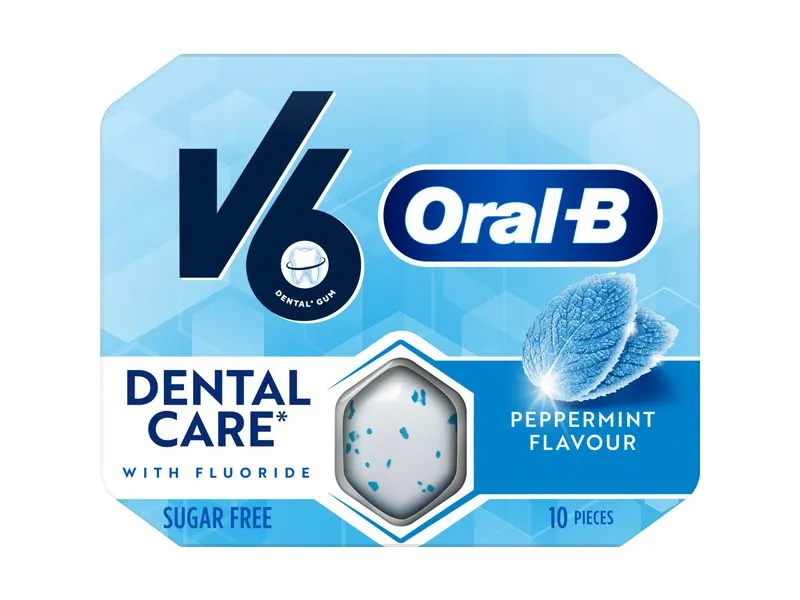 V6 Kaugummi Fluoride Peppermint 17g V6 Kaugummi Fluoride Peppermint 17g