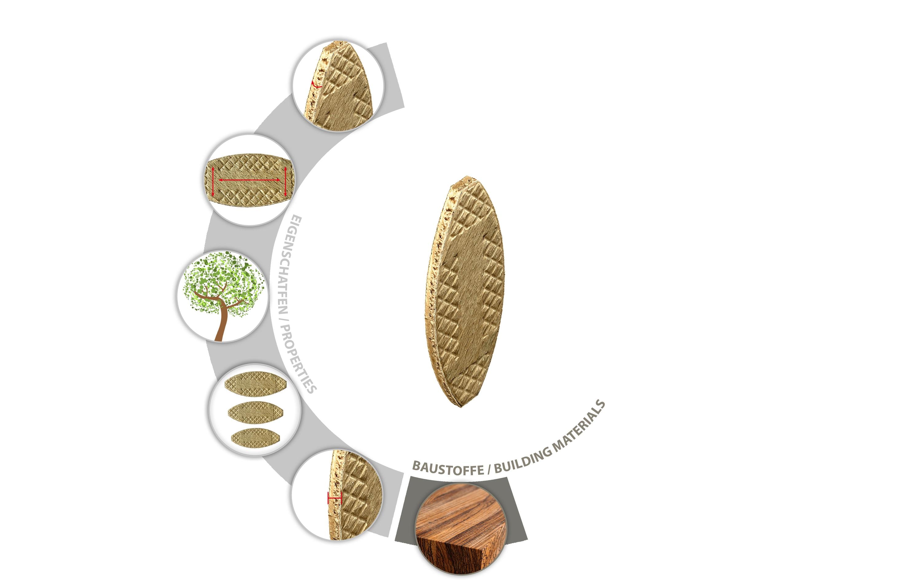 Tox-Dübel Holz Flachdübel Biscuit Wood P10, 60 Stück