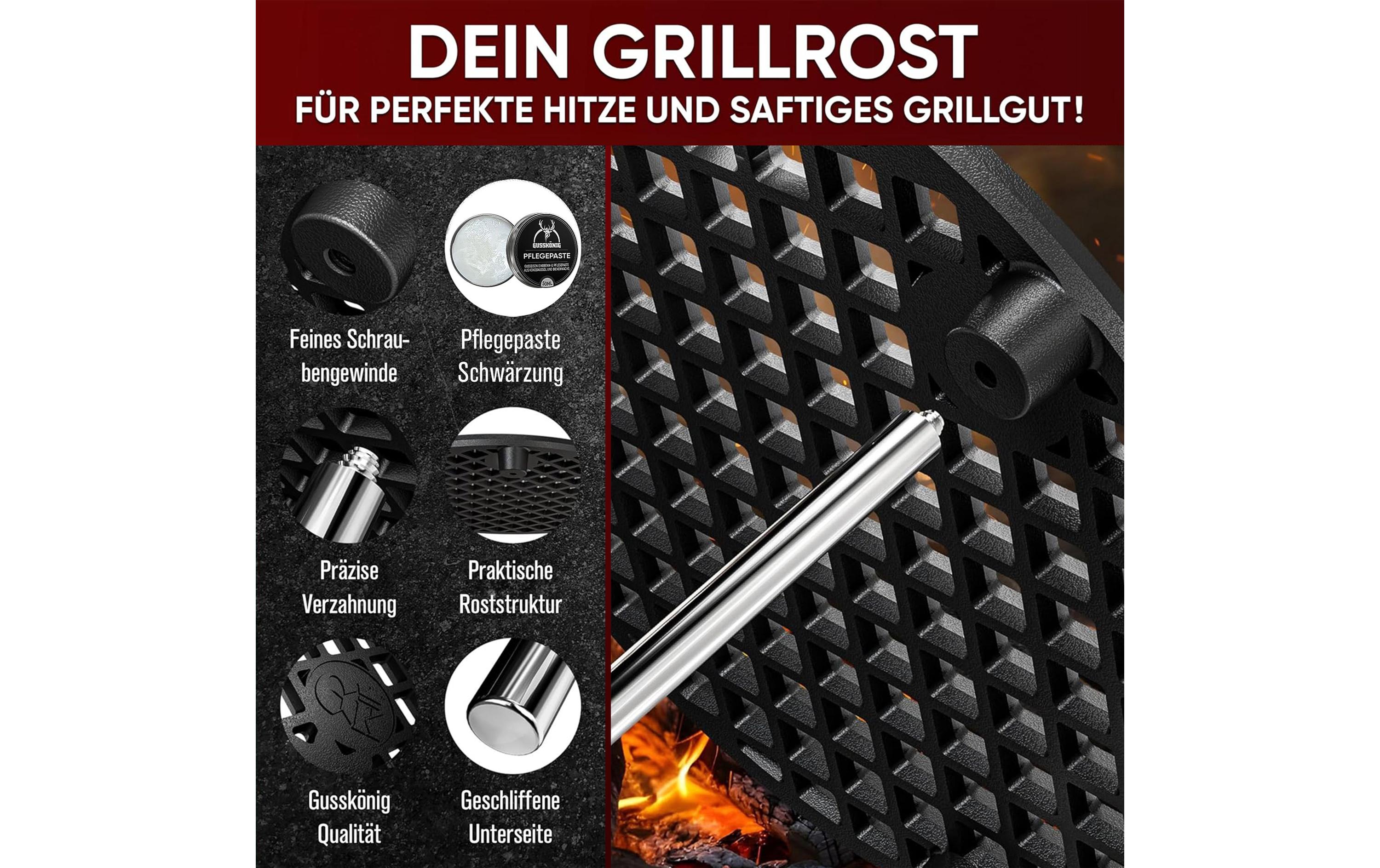 Gusskoenig Grillrost 20 cm mit Beinen