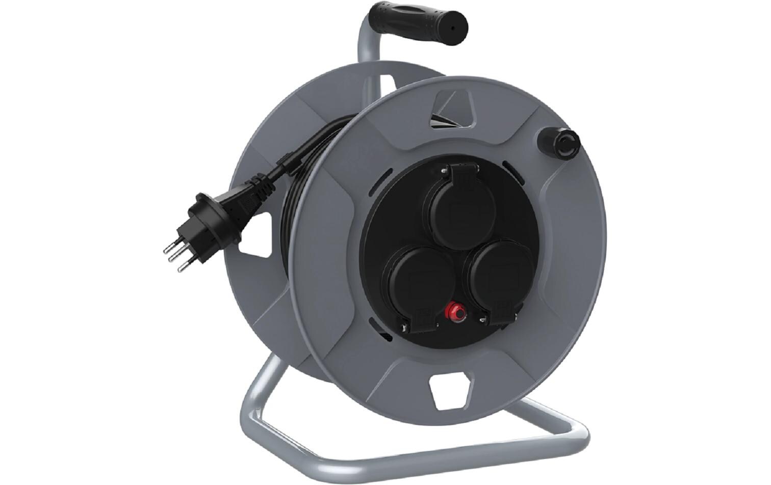 STEFFEN Kabelrolle 40 m, 3 x 1.5 mm, 3 x T13, Schwarz