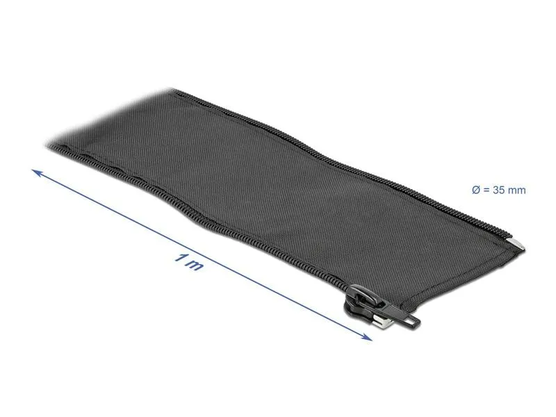 Delock Kabelschlauch 1 m x 35 mm, mit Reissverschluss Schwarz Delock Kabelschlauch 1 m x 35 mm, mit Reissverschluss Schwarz