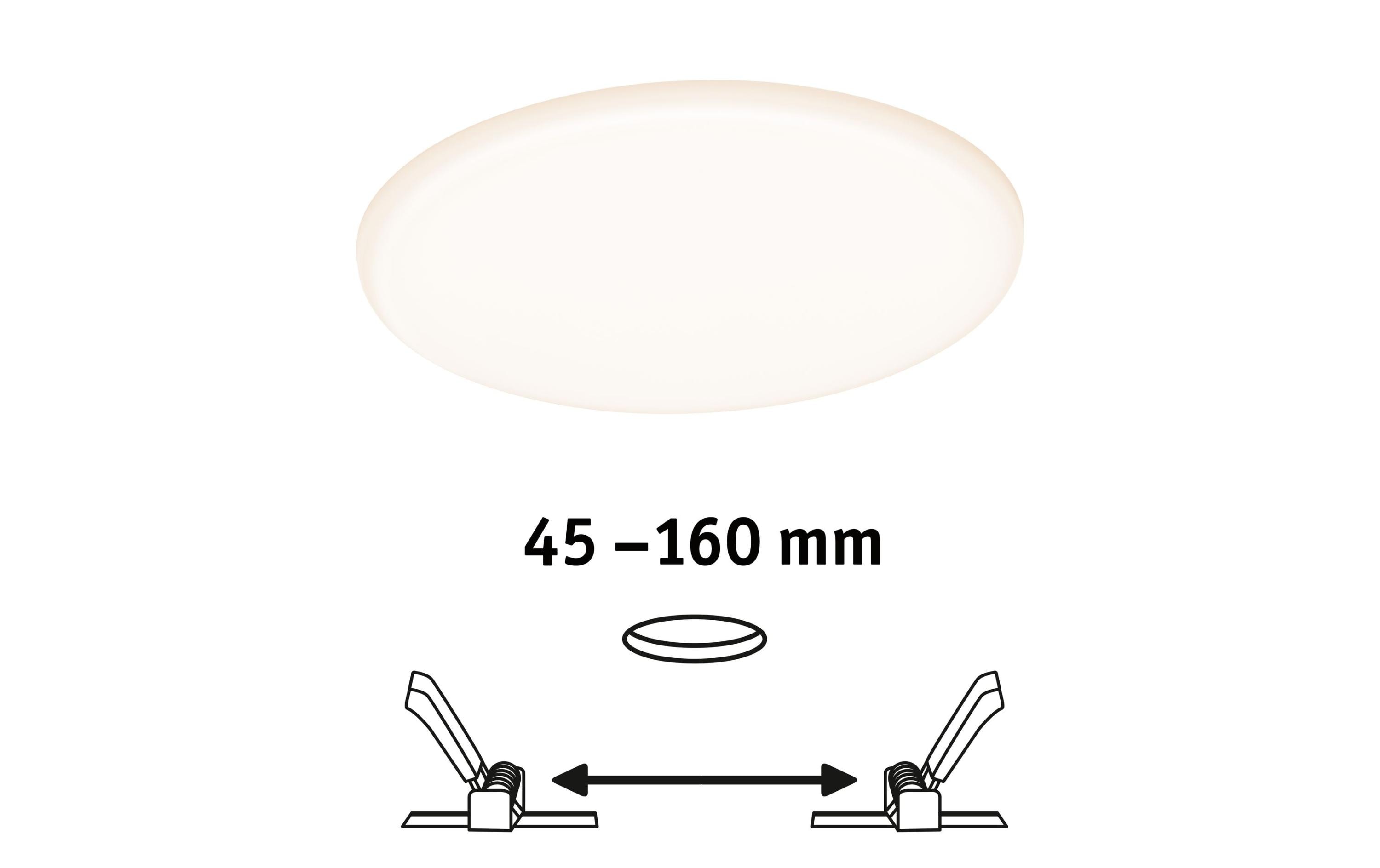 Paulmann Einbauleuchte Veluna VariFit Ø 185 3000 K, Weiss