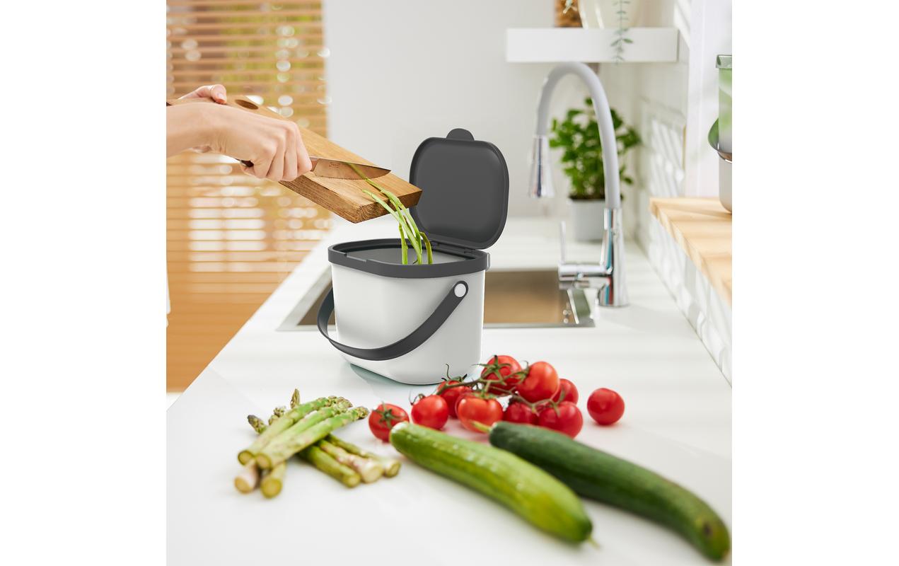 Rotho Komposteimer Albula 3.2 l, Mistletoe Weiss