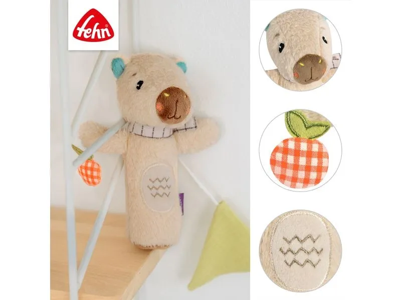 fehn Stabgreifling Capybara Beige, Plüsch / Velours, 15 cm