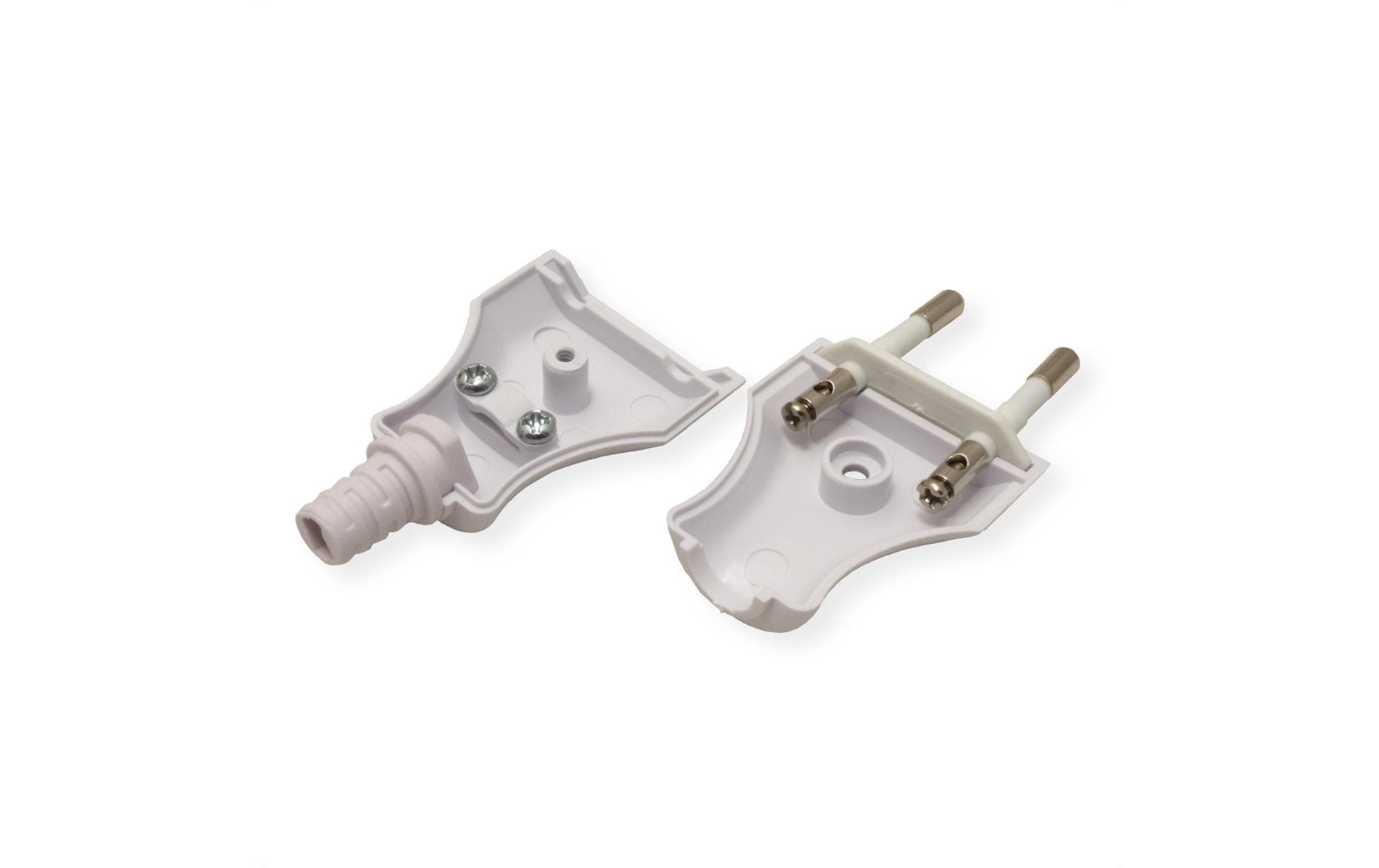 Bachmann Euroflachstecker 2.5A / 250 V mit Schraubanschluss weiss Bachmann Euroflachstecker 2.5A / 250 V mit Schraubanschluss weiss