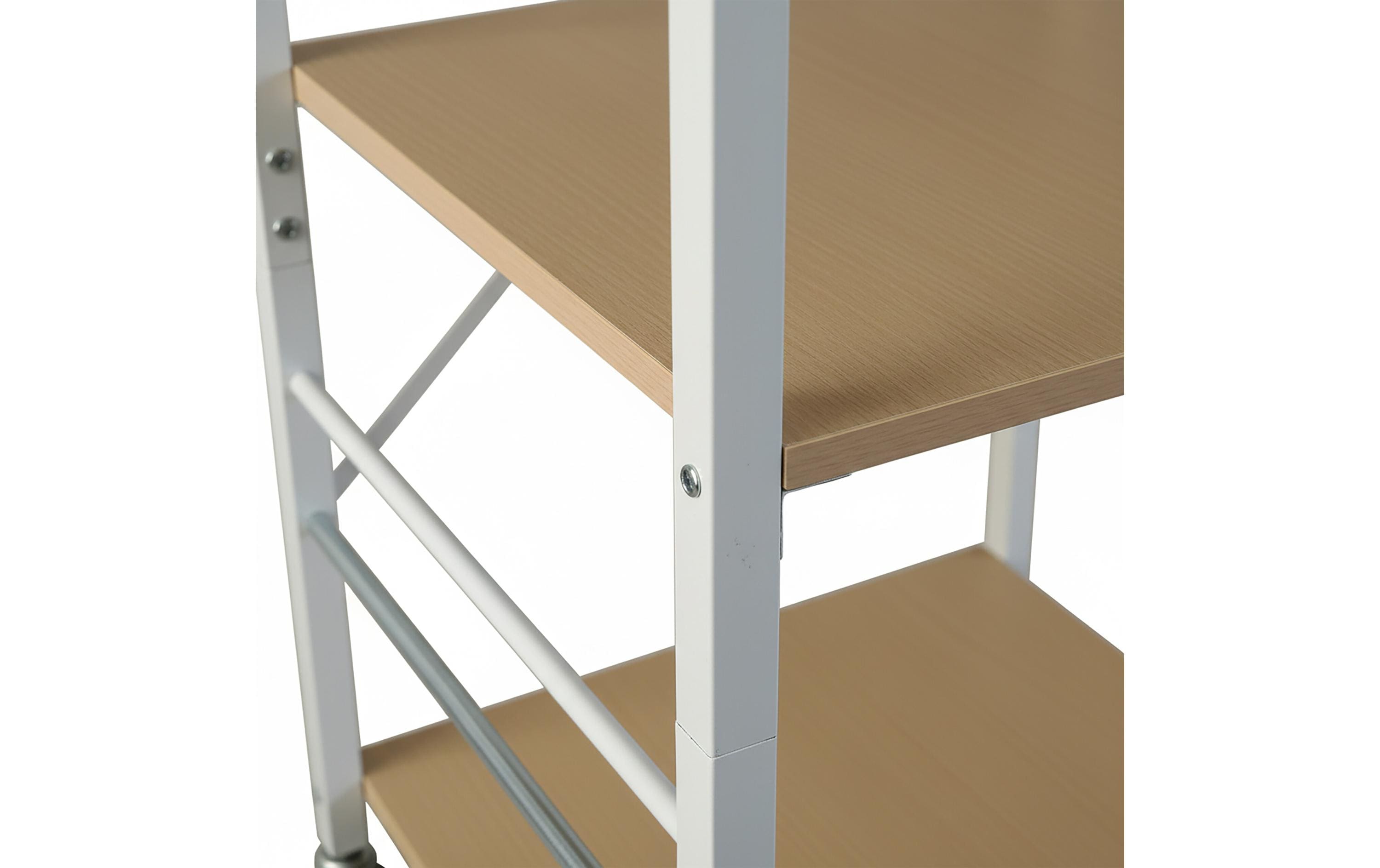 relaxdays Küchenwagen 89 x 60 x 40 cm Weiss/Hellbraun