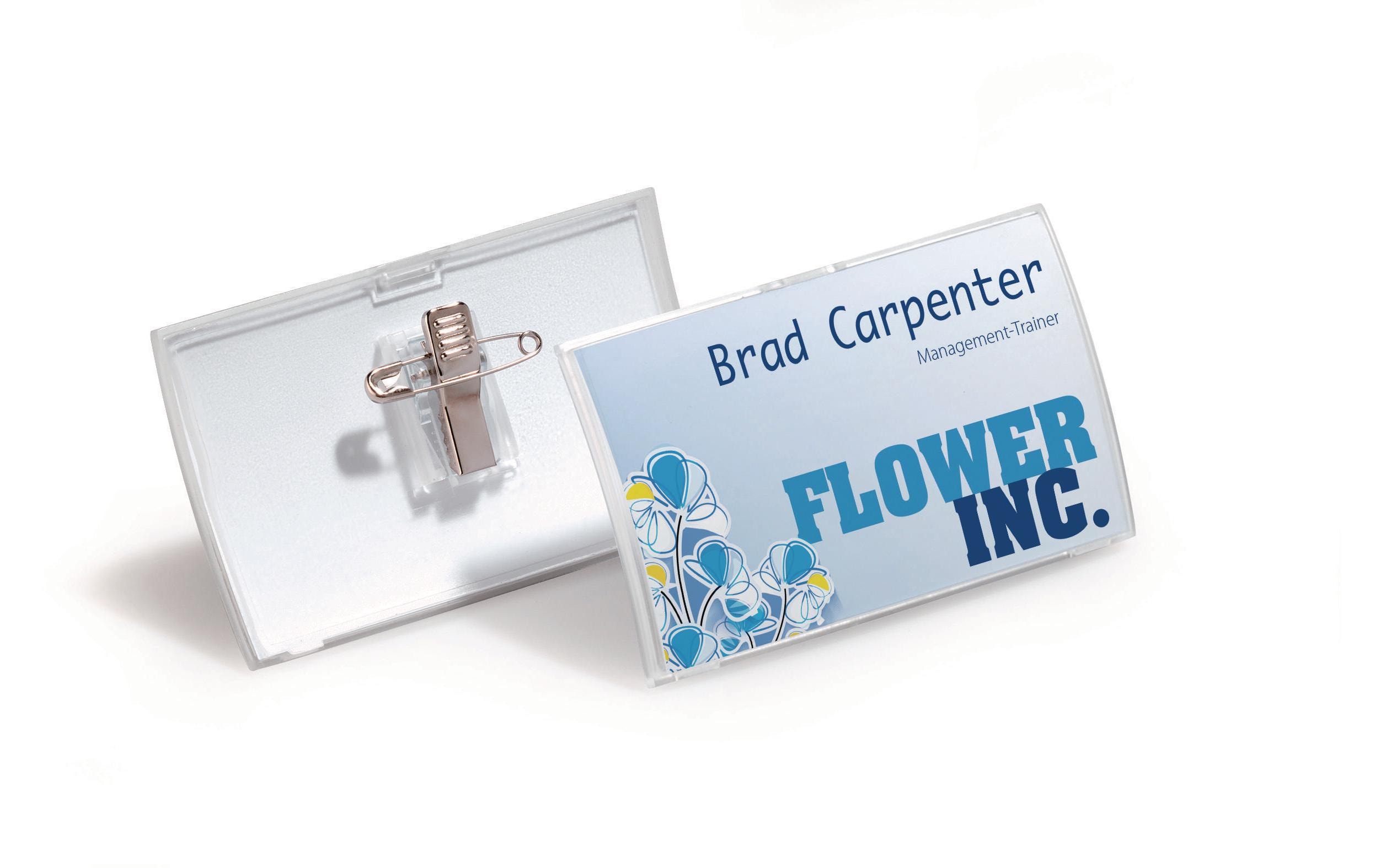 DURABLE Namensschild mit Clip Click Fold 54 x 90 mm, 25 Stück DURABLE Namensschild mit Clip Click Fold 54 x 90 mm, 25 Stück