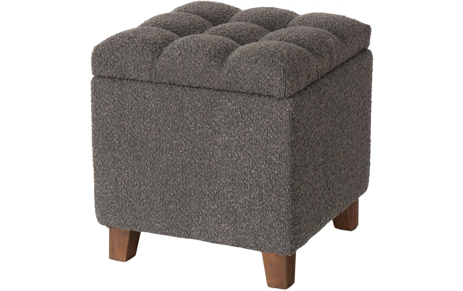 Boltze Hocker Palur MDF/Kiefer, Dunkelgrau