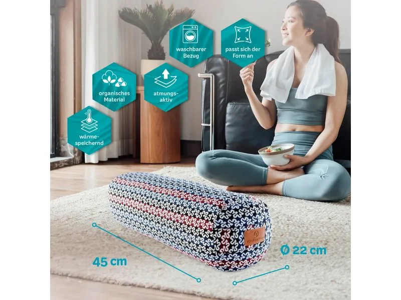 DoYourYoga Yoga-Bolster Tarik Buchweizen, Mehrfarbig DoYourYoga Yoga-Bolster Tarik Buchweizen, Mehrfarbig