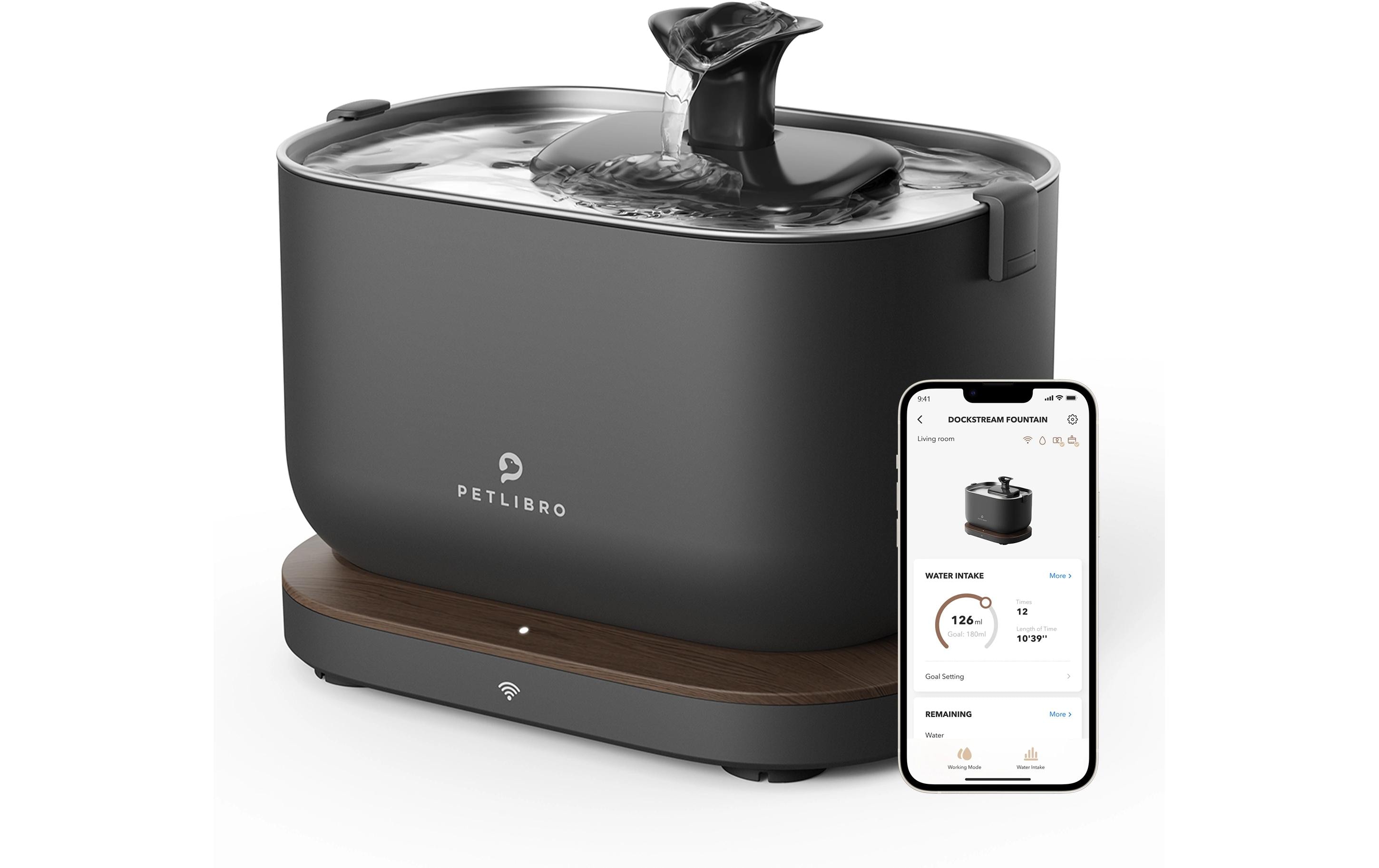 Petlibro Dockstream intelligenter Katzenbrunnen Schwarz