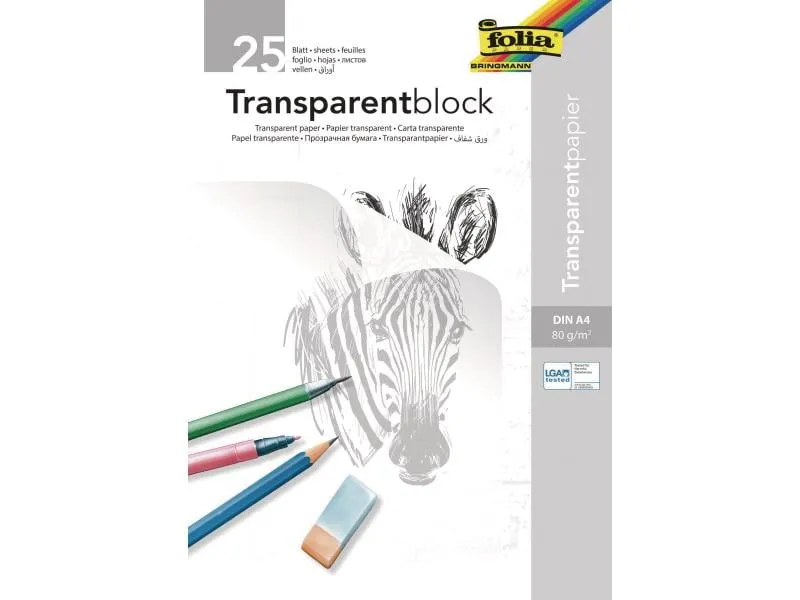 Folia Transparentpapier A4 80 g/m², A4 Folia Transparentpapier A4 80 g/m², A4