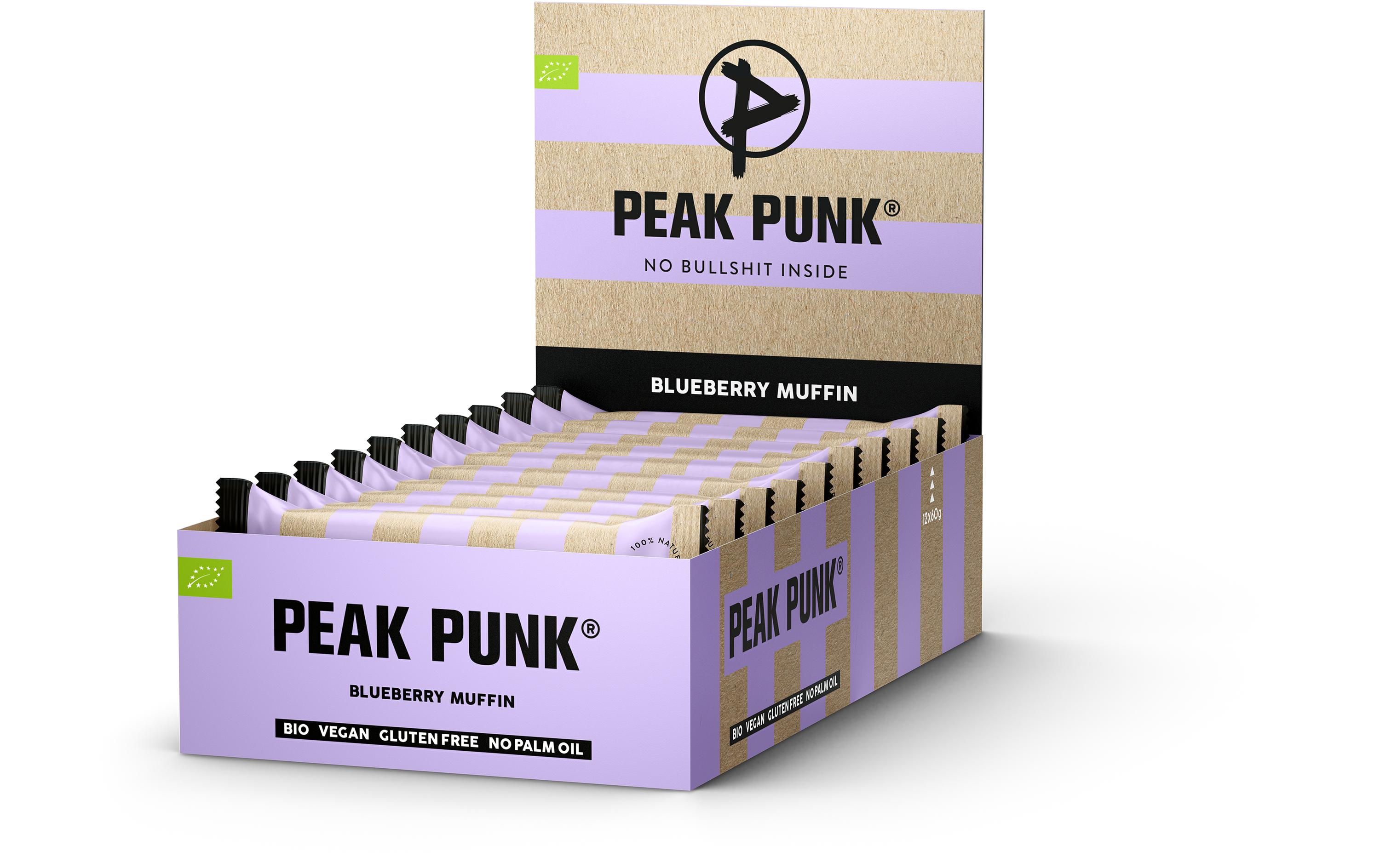 PEAK PUNK Bio Oat Flapjack – Blueberry Muffin 12 x 60 g